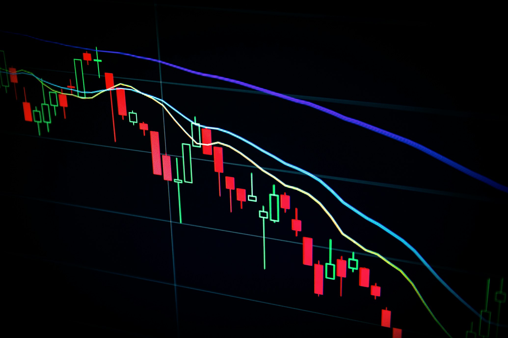 Financial technology dashboard showing real-time market data and analytics